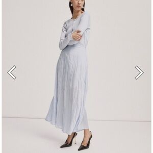 Ninety Percent Ranaculus Skirt Crinkle Pleated NWT Sky Bue